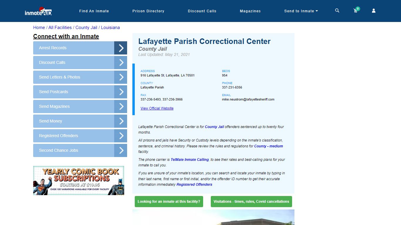 Lafayette Parish Correctional Center - Inmate Locator - Lafayette, LA